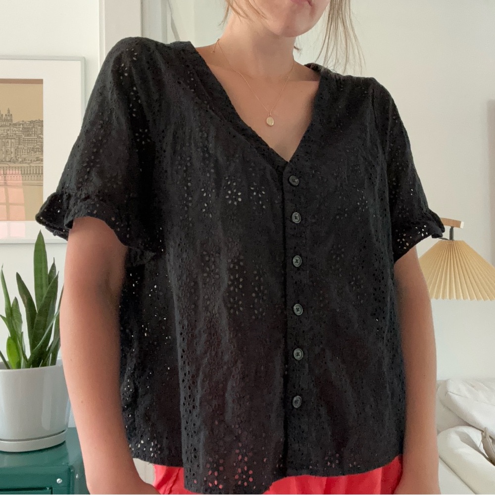 Madewell eyelet button down